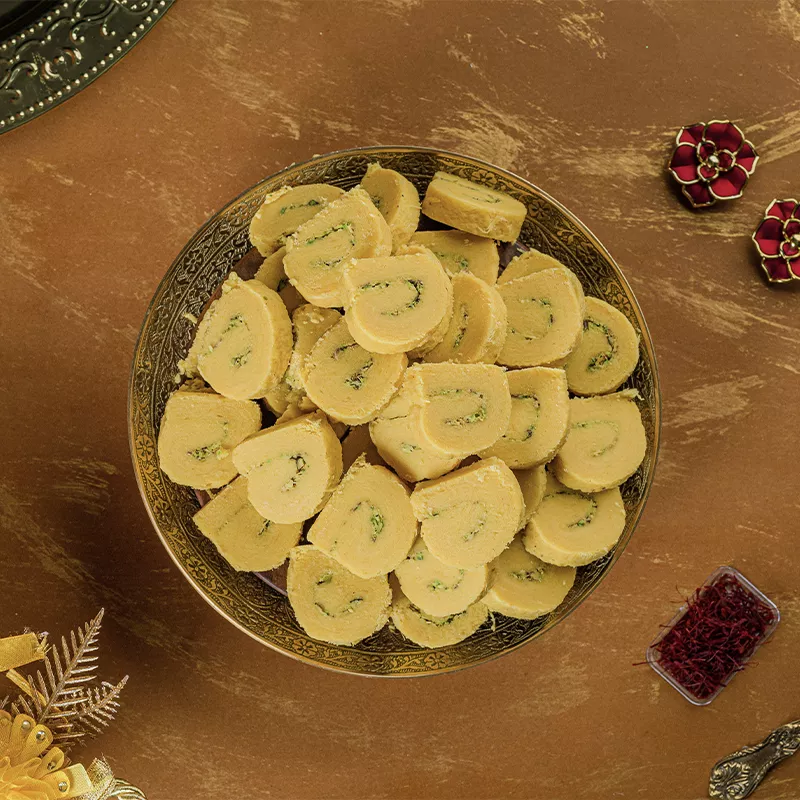 A bowl of kesar patisa